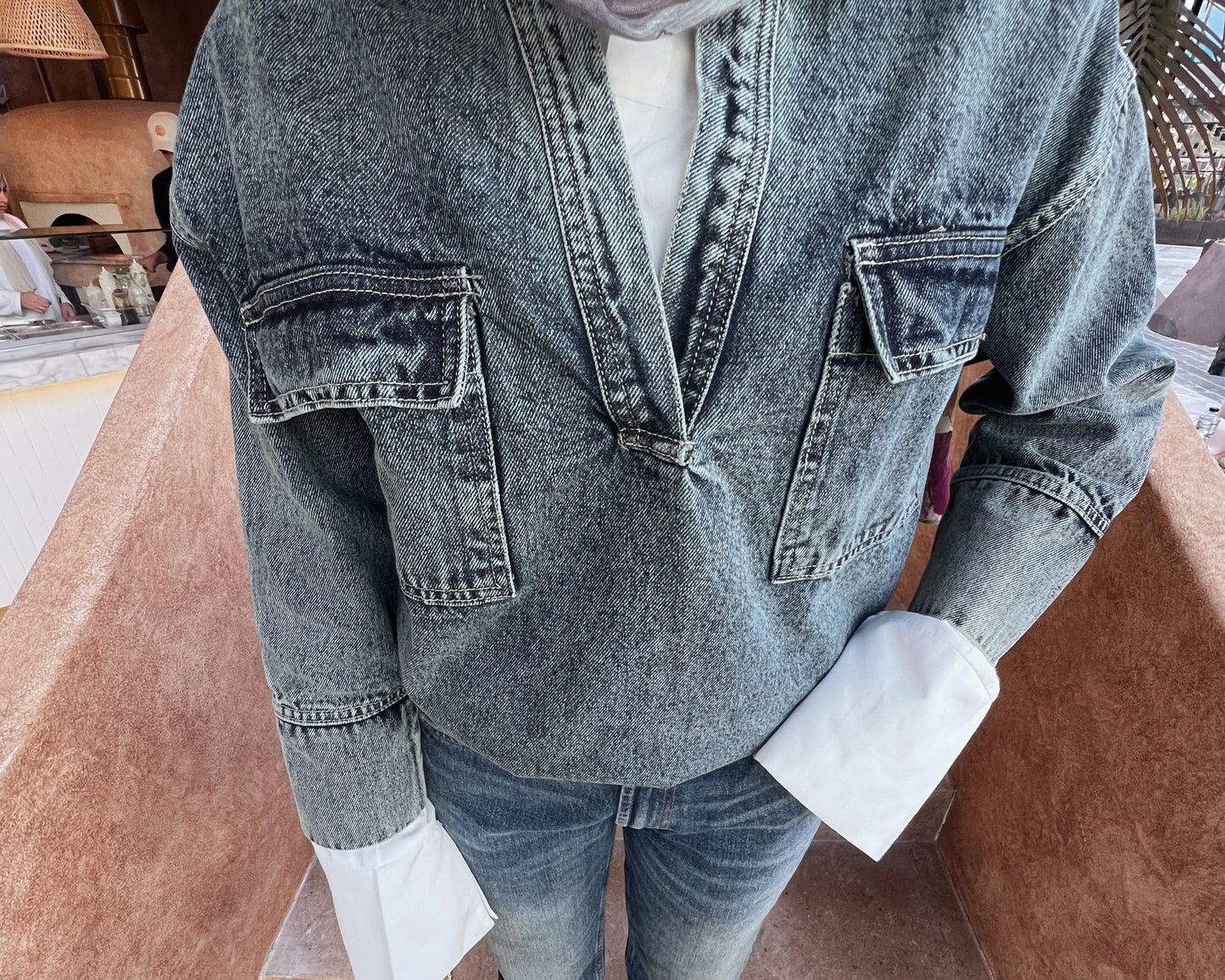 The "V" top.