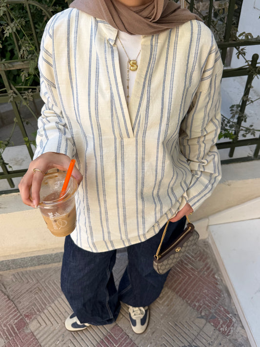 The Striped Linen Blouse