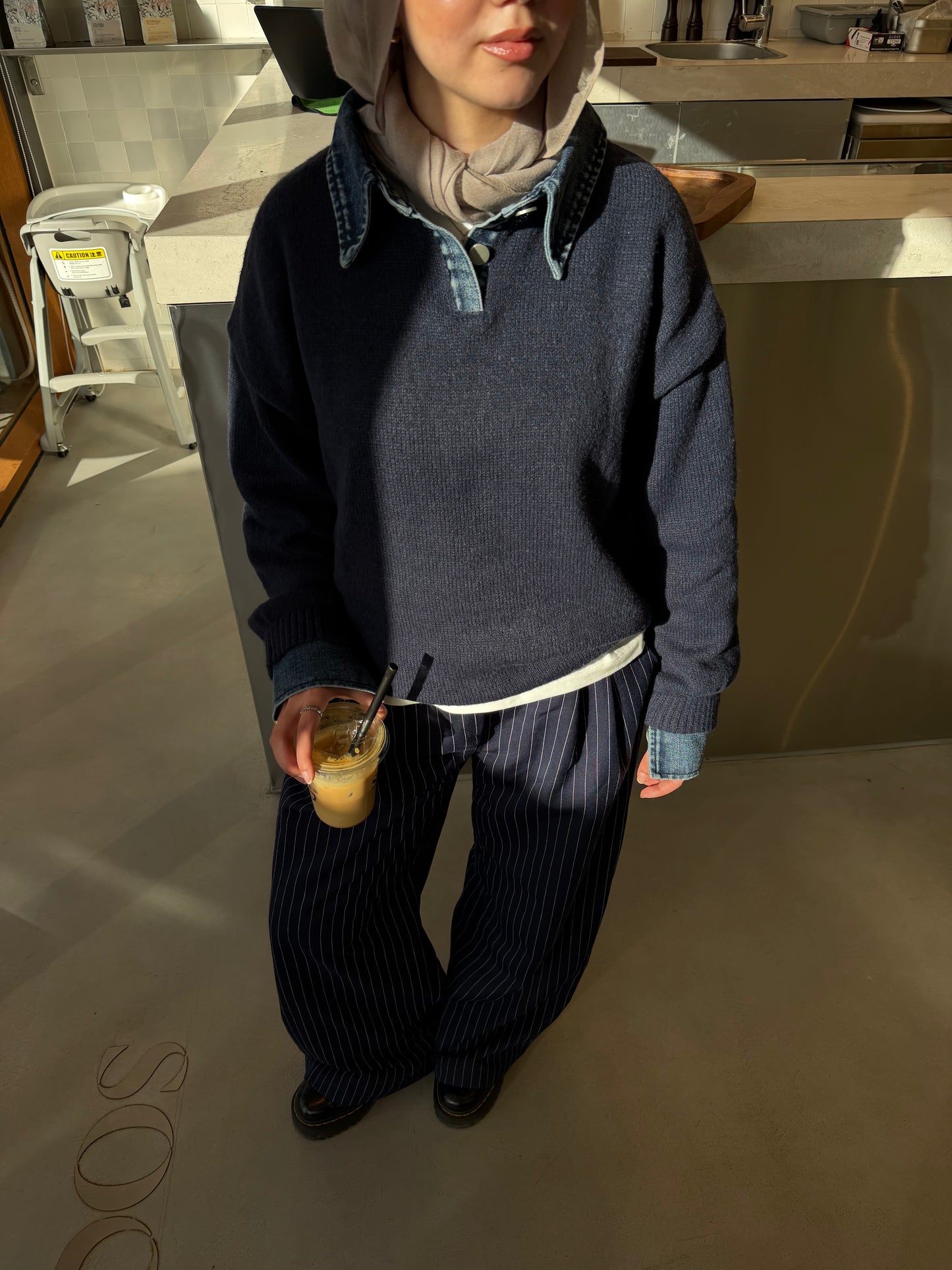 The Button Down Jumper in Navy