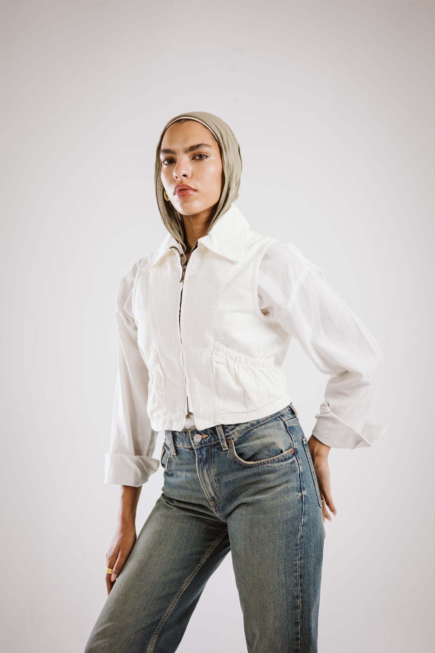 The white washed vest