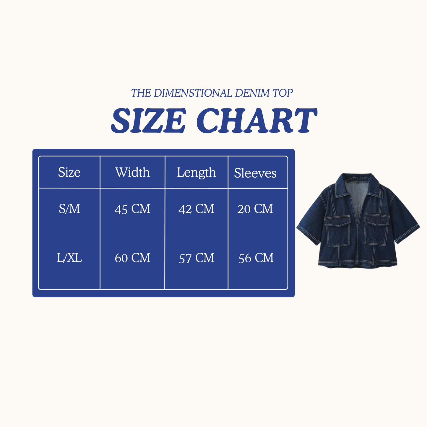 The dimensional denim top.